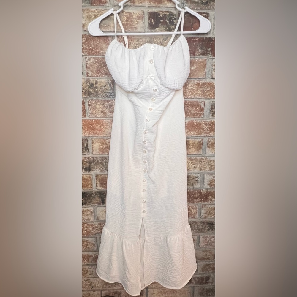 Sz M Women’s Textured Button Down Front No Boundaries Dress